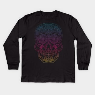 Day of the Dead Skull - Rainbow Kids Long Sleeve T-Shirt